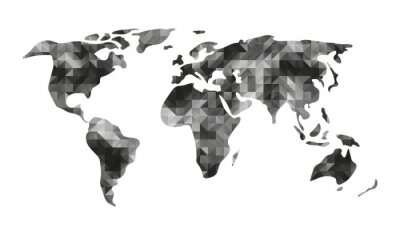 Tableau  Carte grise graphique du monde
