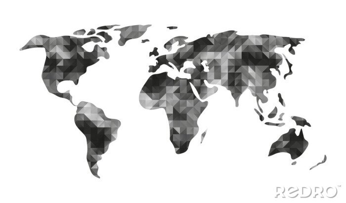 Tableau  Carte grise graphique du monde
