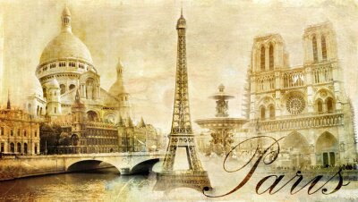 Tableau  Carte postale rétro de Paris