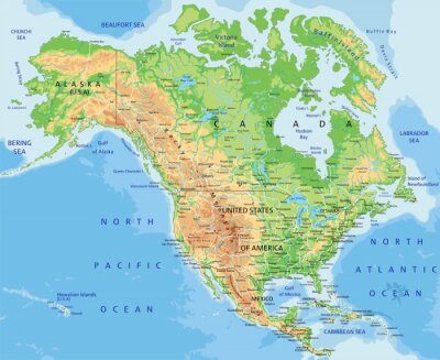 Carte scolaire de l'Amérique du Nord