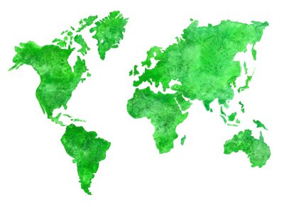 Tableau  Carte verte du monde 3D