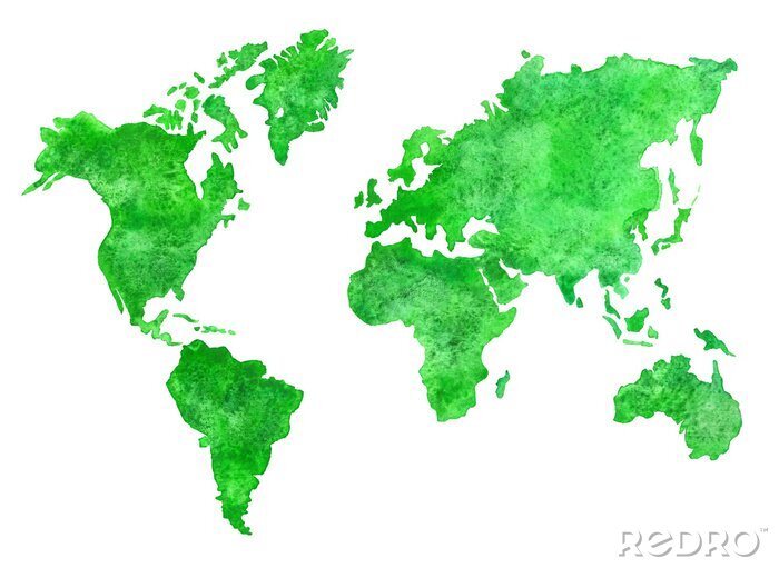 Tableau  Carte verte du monde 3D
