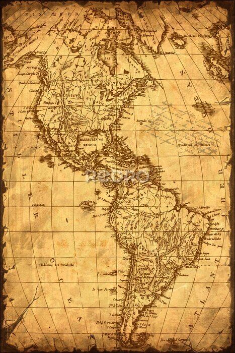 Tableau  Carte vintage des Amériques