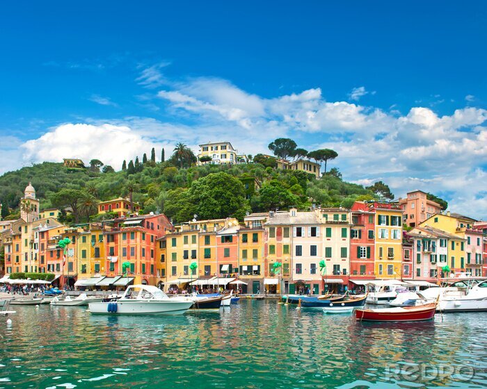 Tableau  célèbre village de Portofino, sur la côte ligure