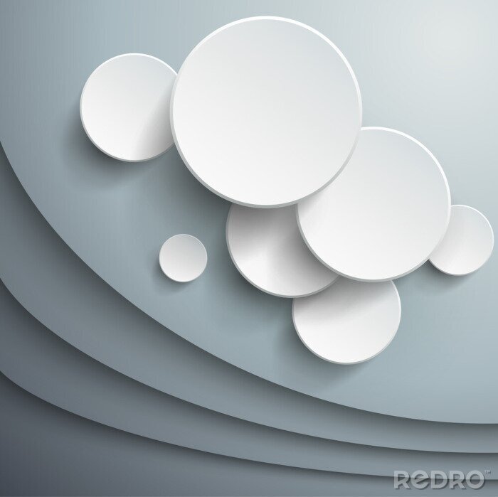 Tableau  Cercles 3d blancs
