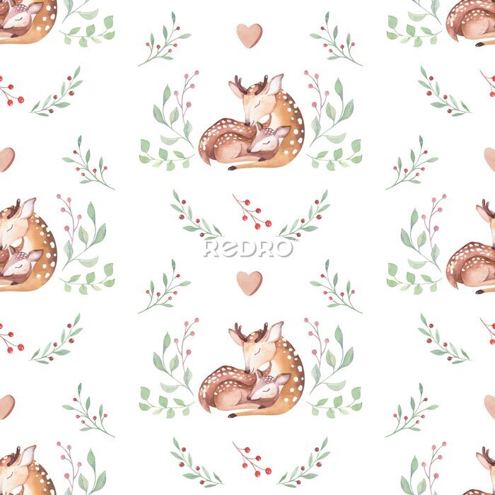 Tableau  Cerf avec maman