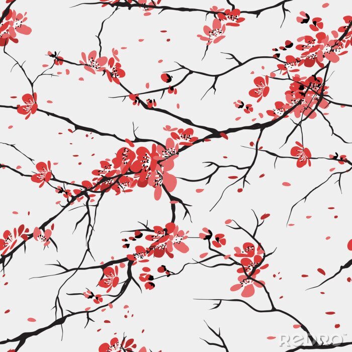 Tableau  cerisier ou sakura seamless