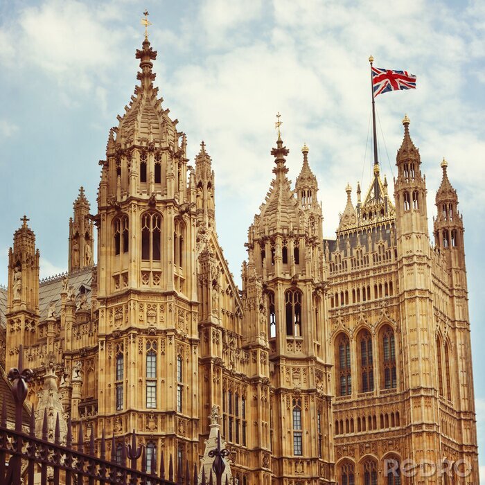 Tableau  Chambres du Parlement à Londres. Retro effet de filtre