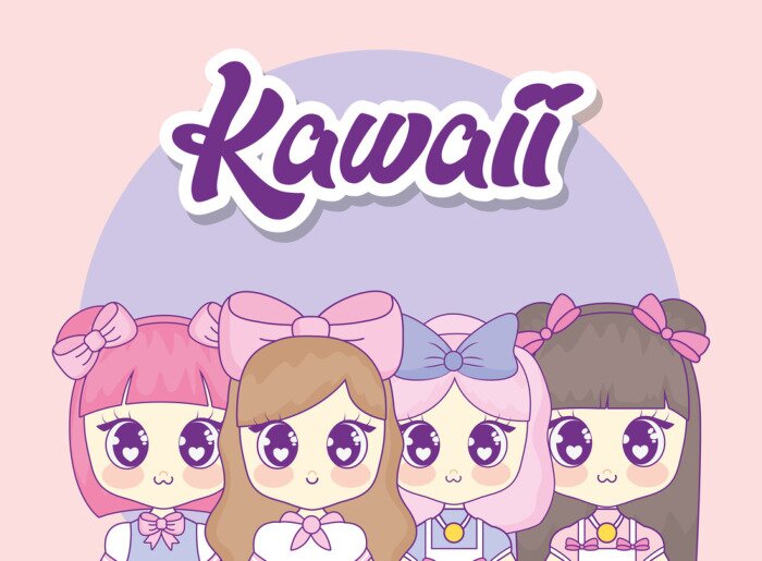 Tableau  Charmantes filles kawaii