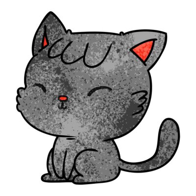 Tableau  Chat gris Kawaii