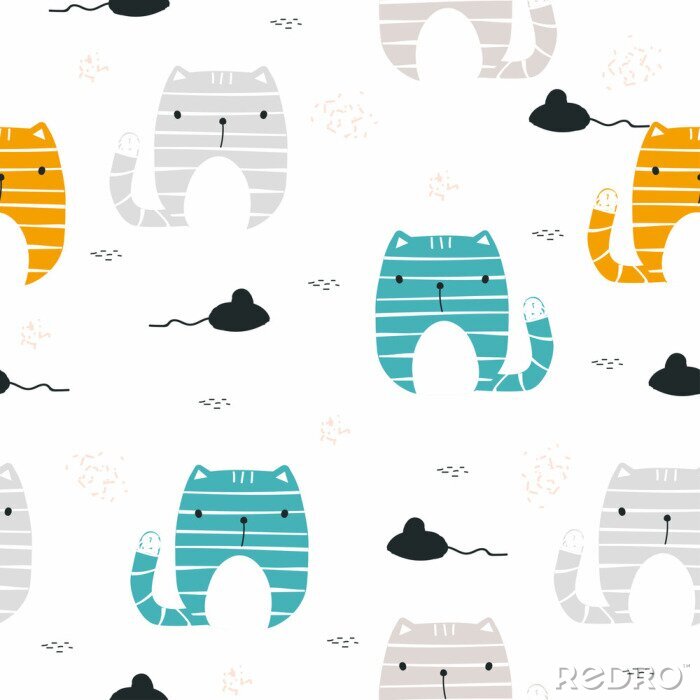 Tableau  Chats aux couleurs variées