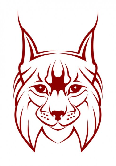 Tableau  Chef de lynx comme une mascotte isolé sur blanc