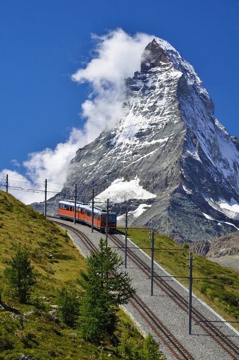 Tableau  Chemin de fer Matterhorn Zermatt Gornergrat. Suisse