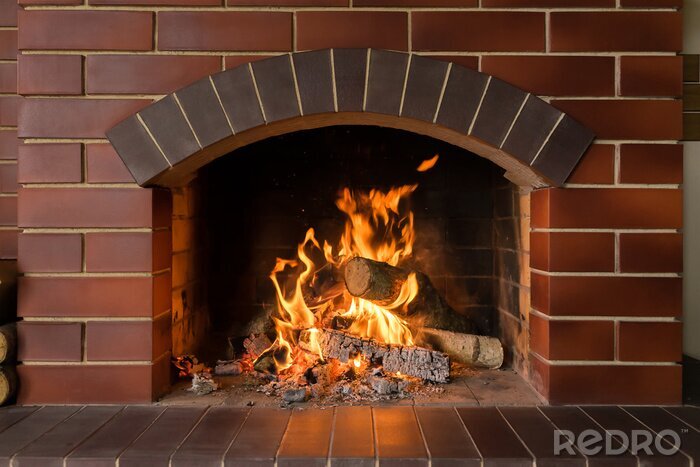 Tableau  Cheminée en brique rouge