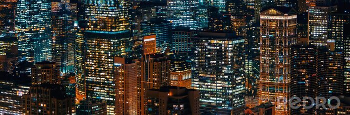 Tableau  Chicago et les bâtiments à vol d'oiseau