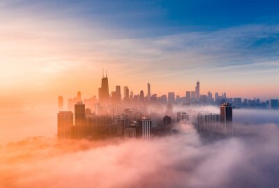 Tableau  Chicago foggy sunrise