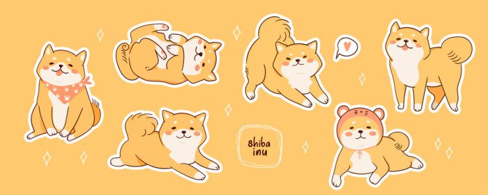 Tableau  Chiens Kawaii Shiba Inu