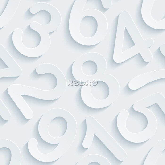 Tableau  Chiffres blancs tridimensionnels