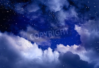 Tableau  Ciel étoilé et nuages