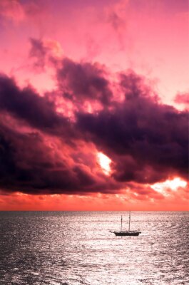 Tableau  Ciel rose au-dessus de l'eau