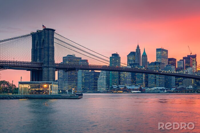 Tableau  Ciel rose sur Manhattan