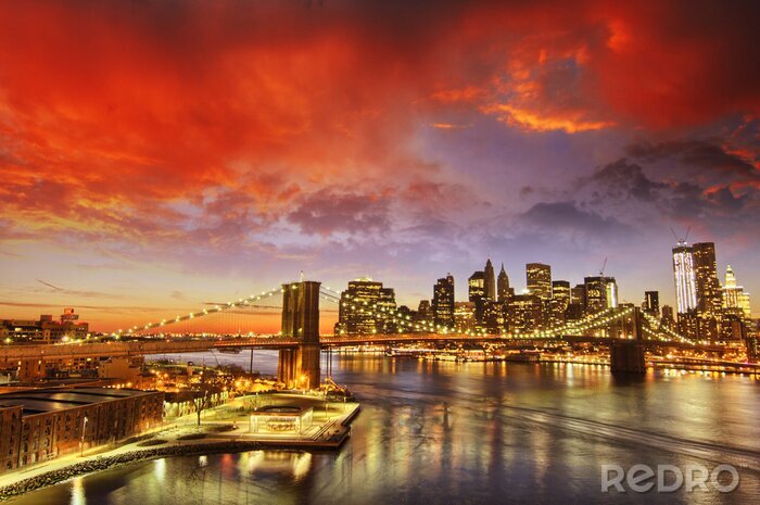 Tableau  Ciel rouge sur Manhattan