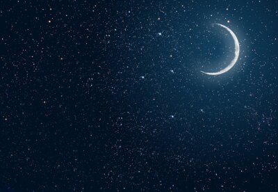 Tableau  Ciel sombre avec étoiles et lune