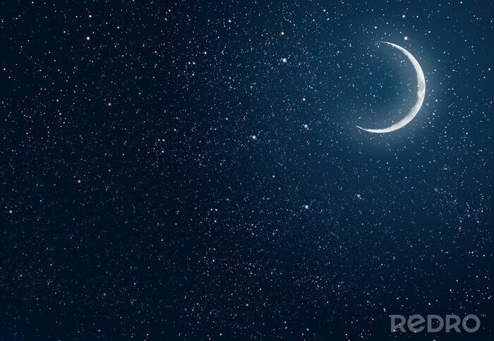 Tableau  Ciel sombre avec étoiles et lune