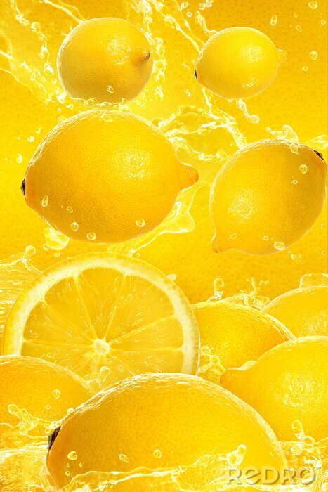 Tableau  Citrons sur un fond jaune