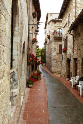 Tableau  coin italien typique dans le village de Toscane,