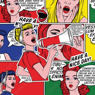 Tableau  Collage comique coloré