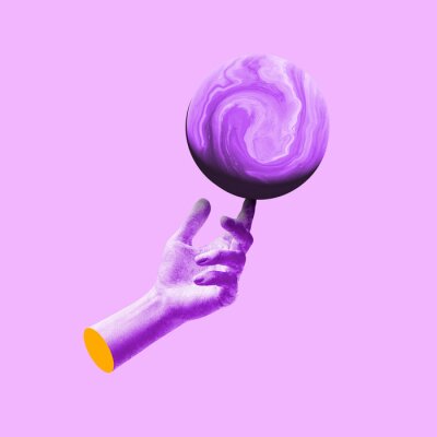 Collage violet pop art