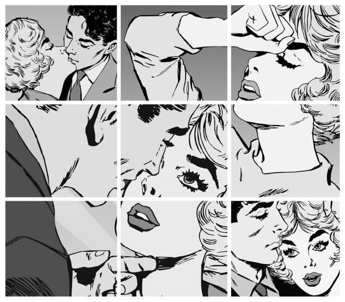 Tableau  Collecte des Illustrations, des couples amoureux