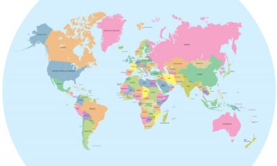 Coloré carte politique du vecteur monde