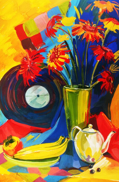 Tableau  Composition de nature morte peinte