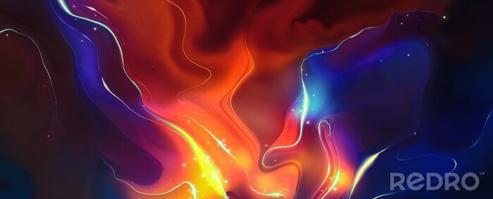 Tableau  Concept abstrait de flammes rouges et bleues