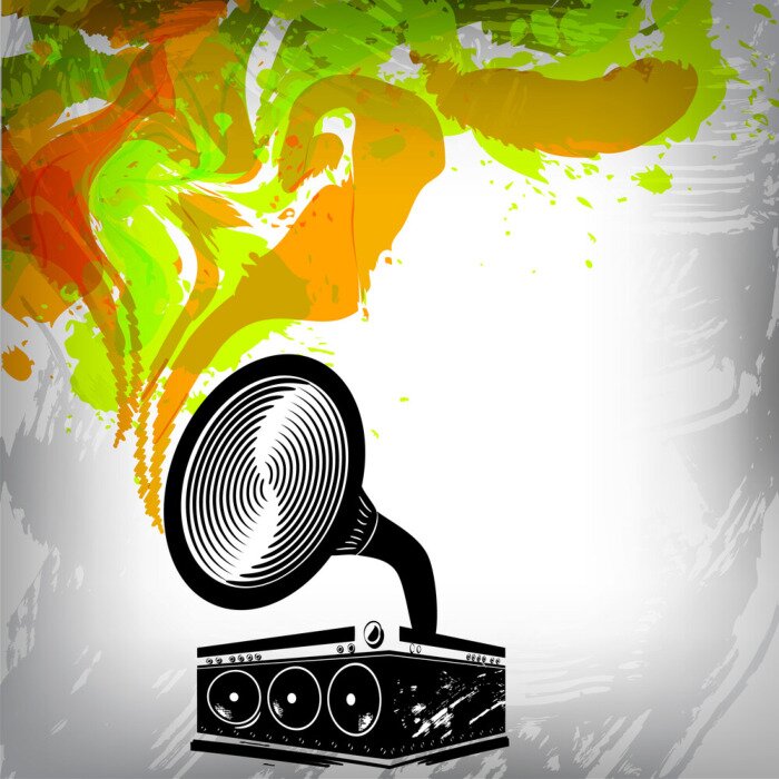 Tableau  Concept de musique grunge, gramophone