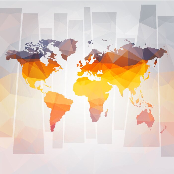 Tableau  Concept moderne de vecteur de la carte du monde