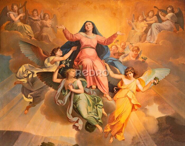 Tableau  Conception de l'Assomption de la Vierge Marie et anges