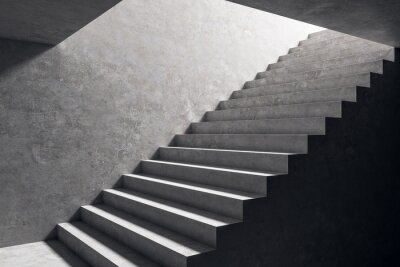 Tableau  Concrete stairs in interior