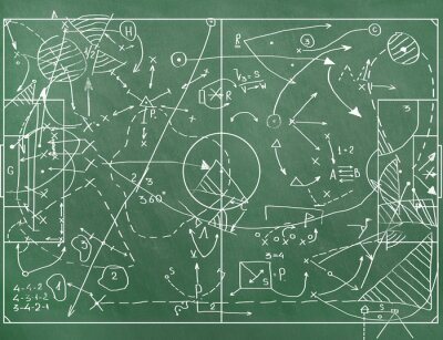 Tableau  Conseils tactiques sur un graphique d'un terrain de football
