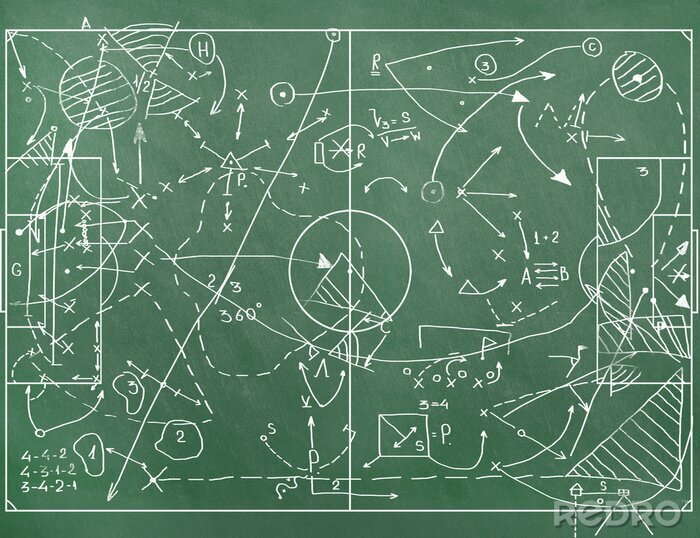 Tableau  Conseils tactiques sur un graphique d'un terrain de football