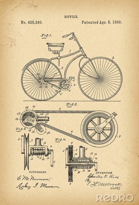 Tableau  Construction de bicyclettes vintage