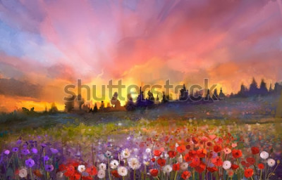 Tableau  Coquelicots peints avec des peintures à l'huile
