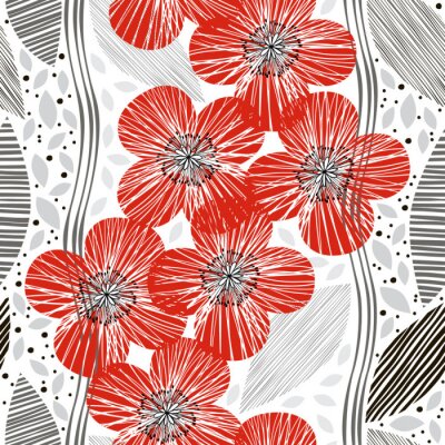 Coquelicots style abstrait