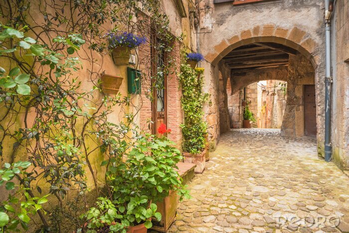 Tableau  Corners de villes médiévales toscanes en Italie