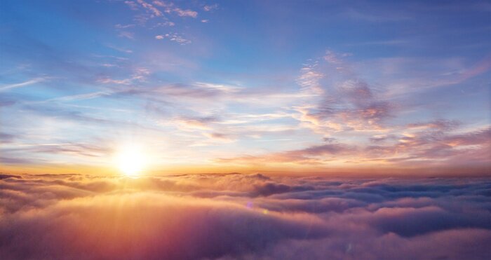 Tableau  Coucher de soleil dans les nuages