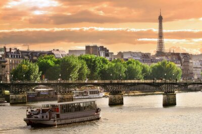 Tableau  Coucher de soleil sur la Seine