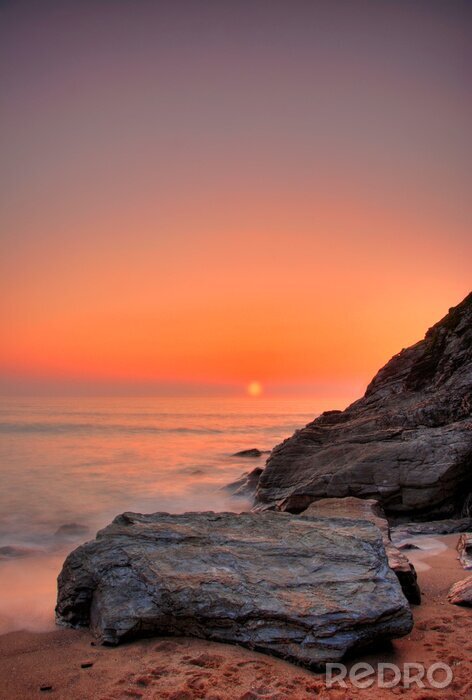 Tableau  Coucher de soleil violet sur la mer