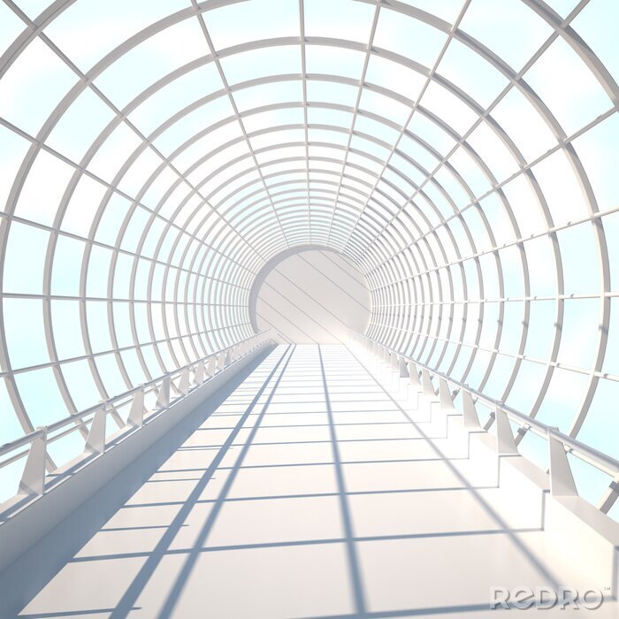 Tableau  Couloir vitré et effet de profondeur